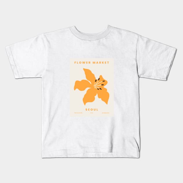 Flower Market Seoul Design Kids T-Shirt by VanillaArt